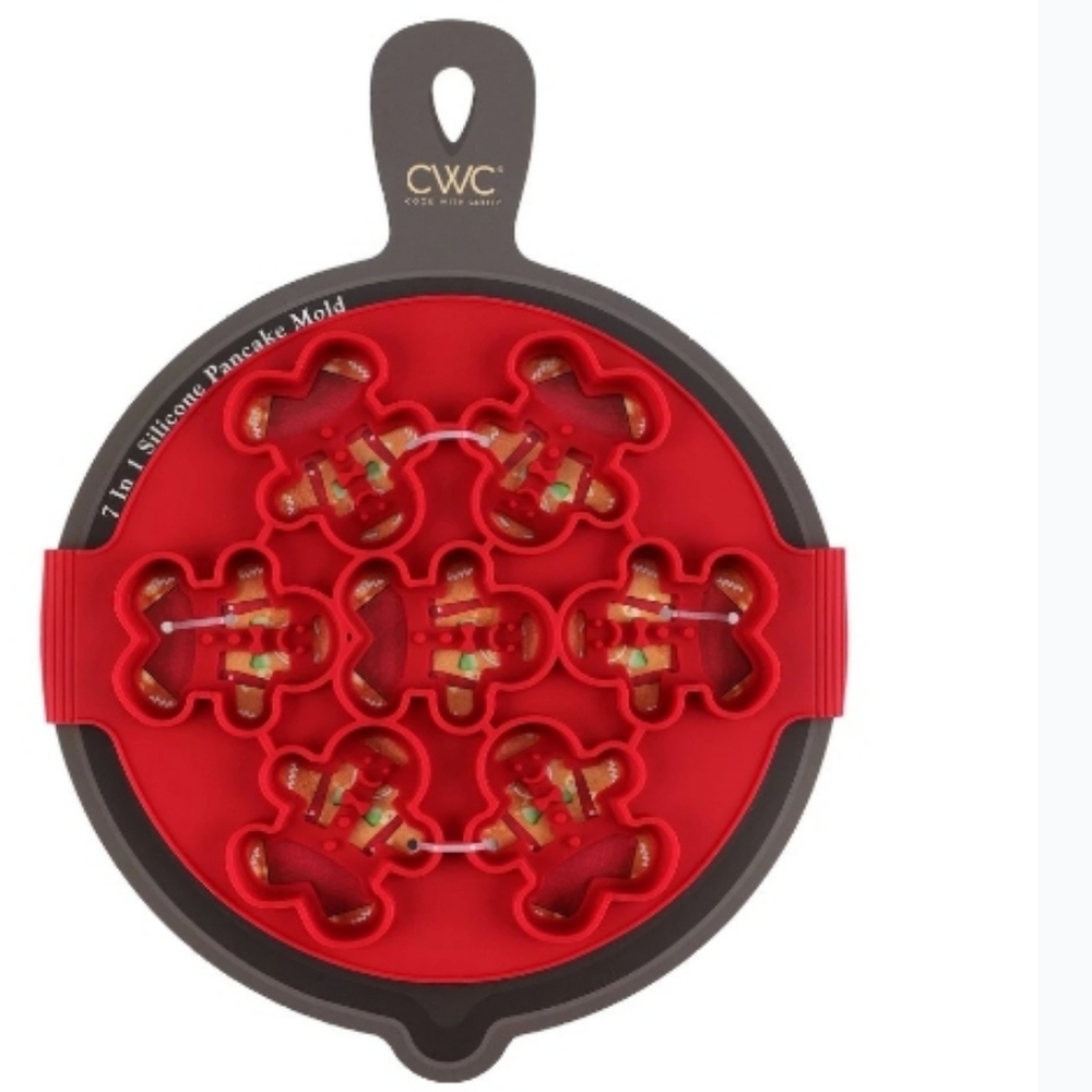 CWC Red Silicone Gingerbread Pancake Mold